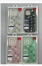 Iphone 11 pro max Fashion case with glitter, natural seashell accents, and foil detailing
