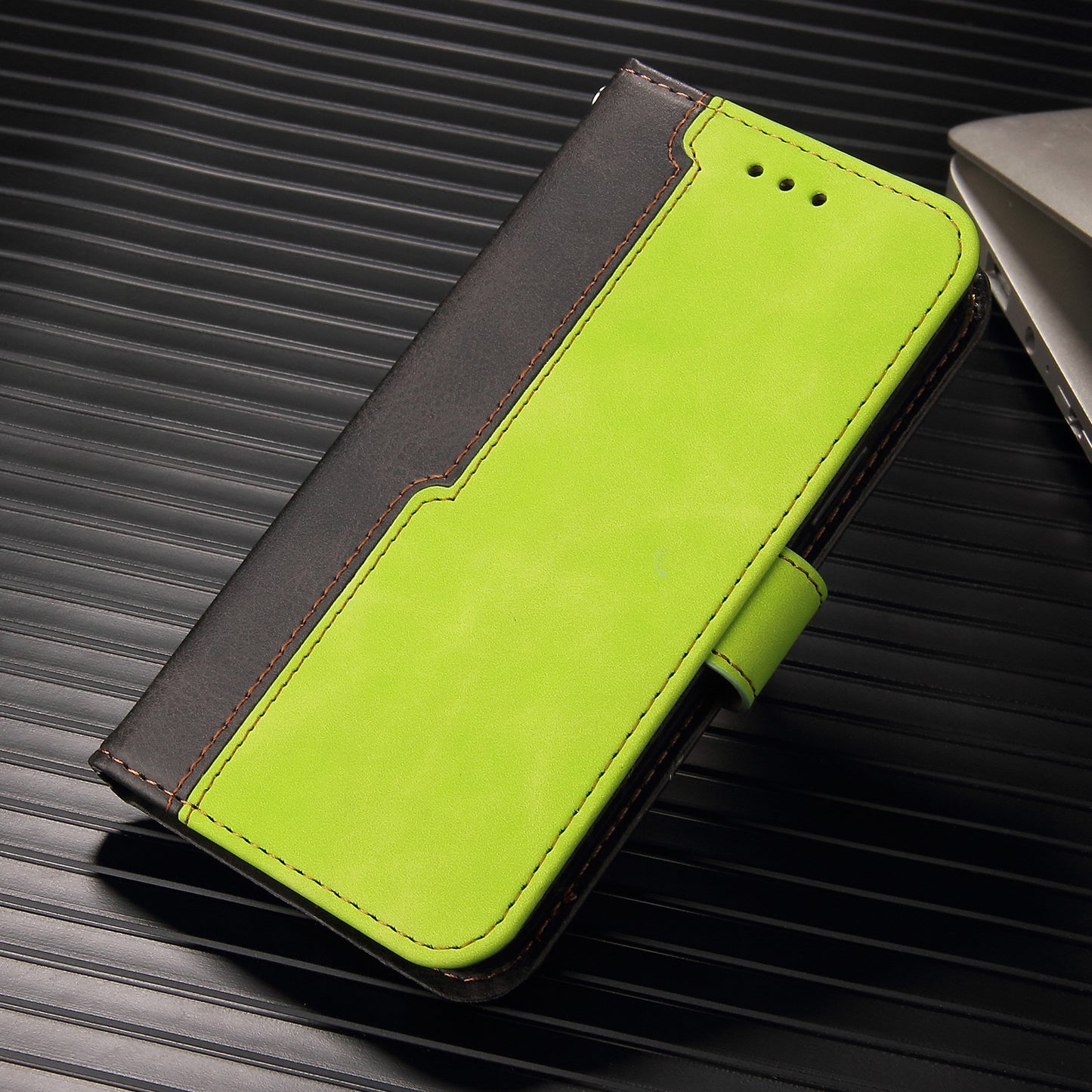 huawei p20 lite flip wallet case suede finish collate style w 3 card slots & back magnetic closure (w-007)