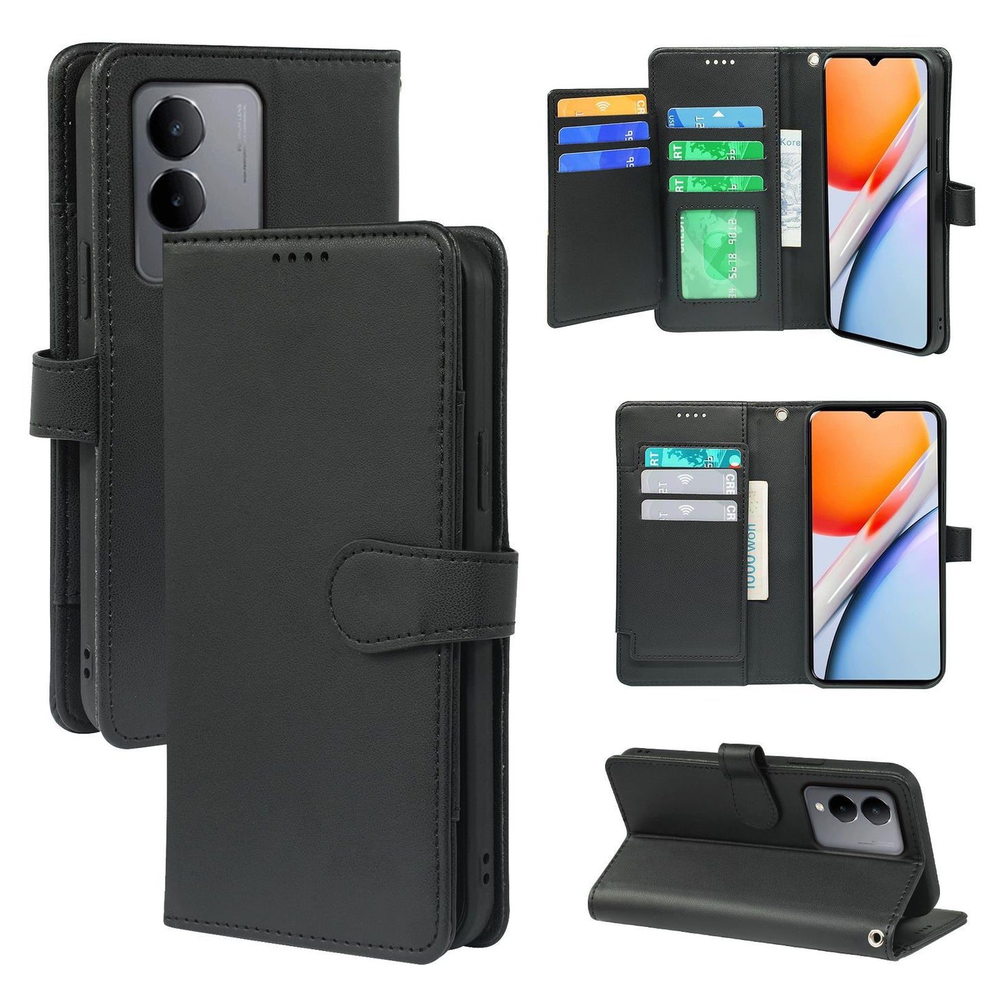 huawei p20 9 card wallet rich dairy style smooth cowhide finish (w-012)