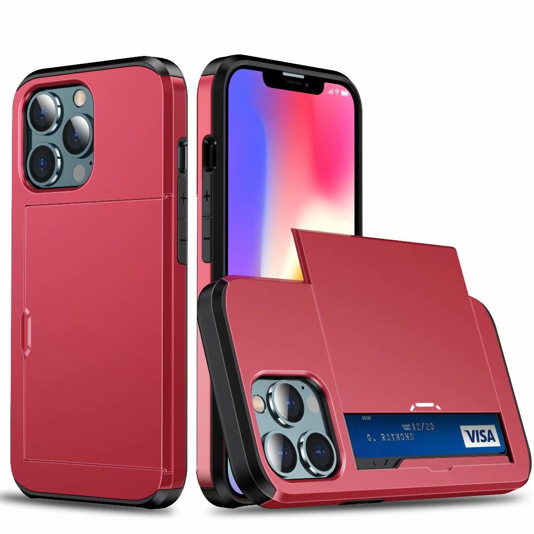 Iphone 13 pro max 2 card slide back case sgp style