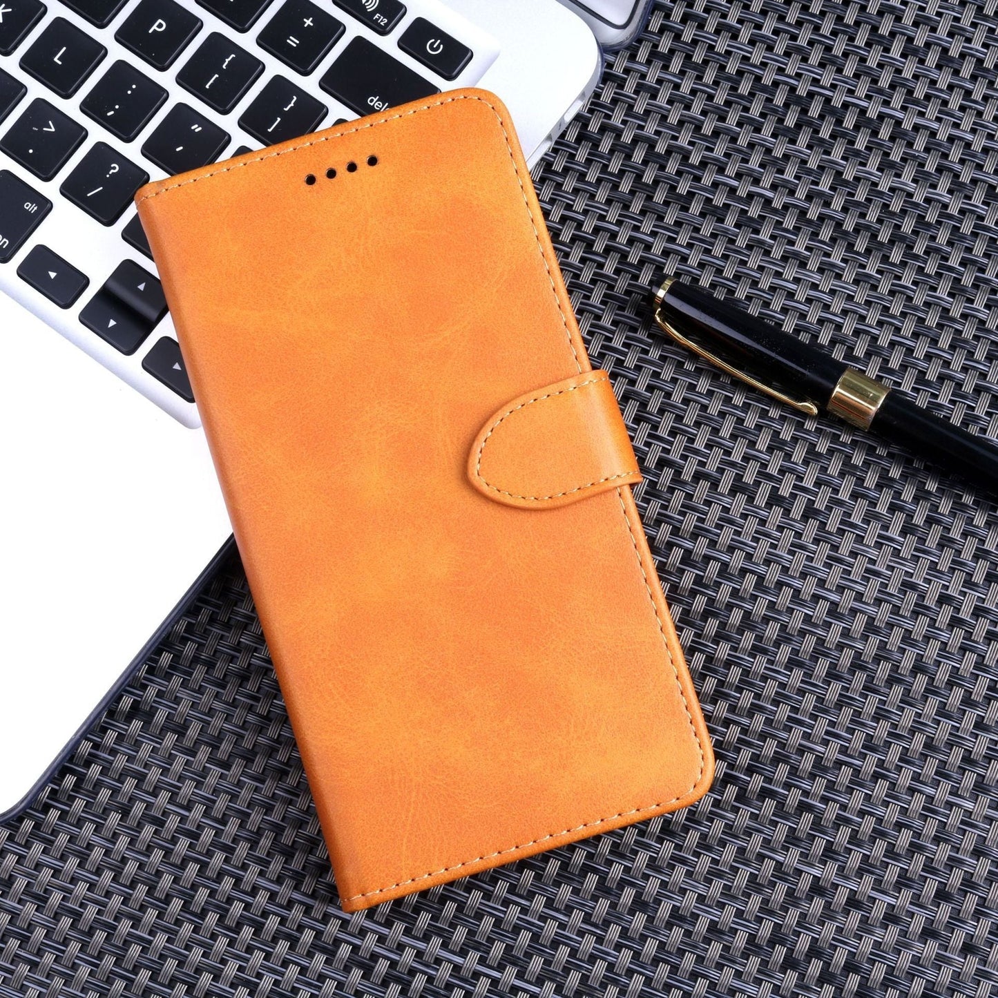 iphone 17 pro max flip wallet case cowhide finish with 3 card slots (w-001)