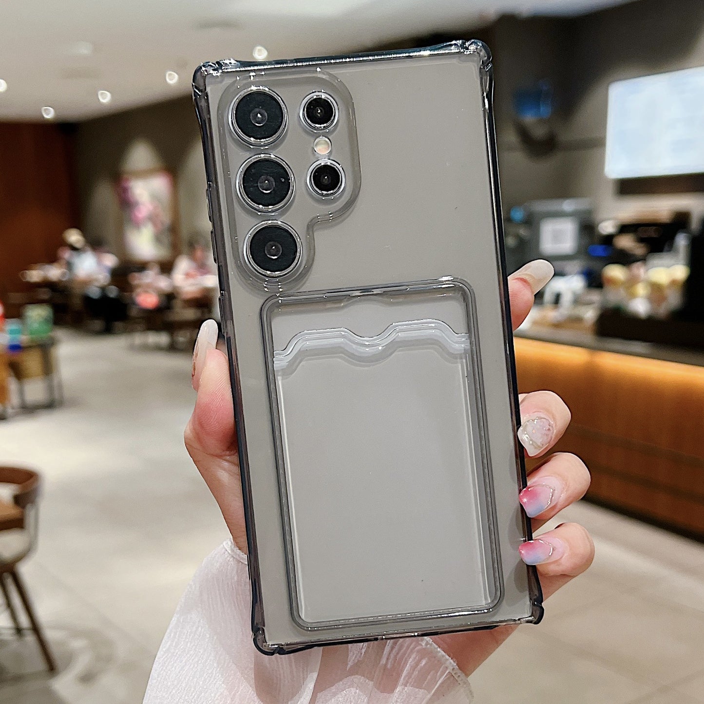 Iphone 14 plus Clear gel Case with Card Holder