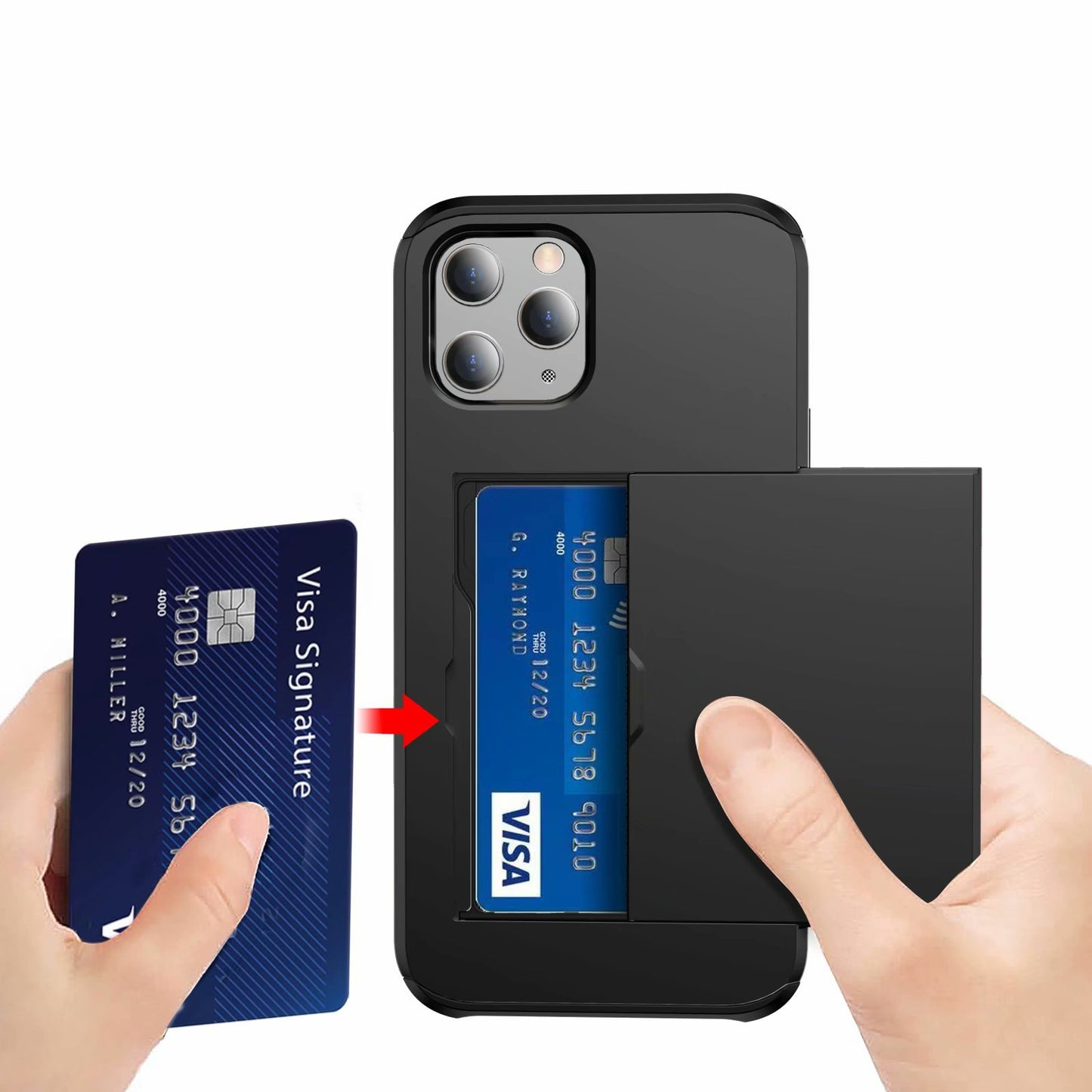 Iphone 13 pro max 2 card slide back case sgp style