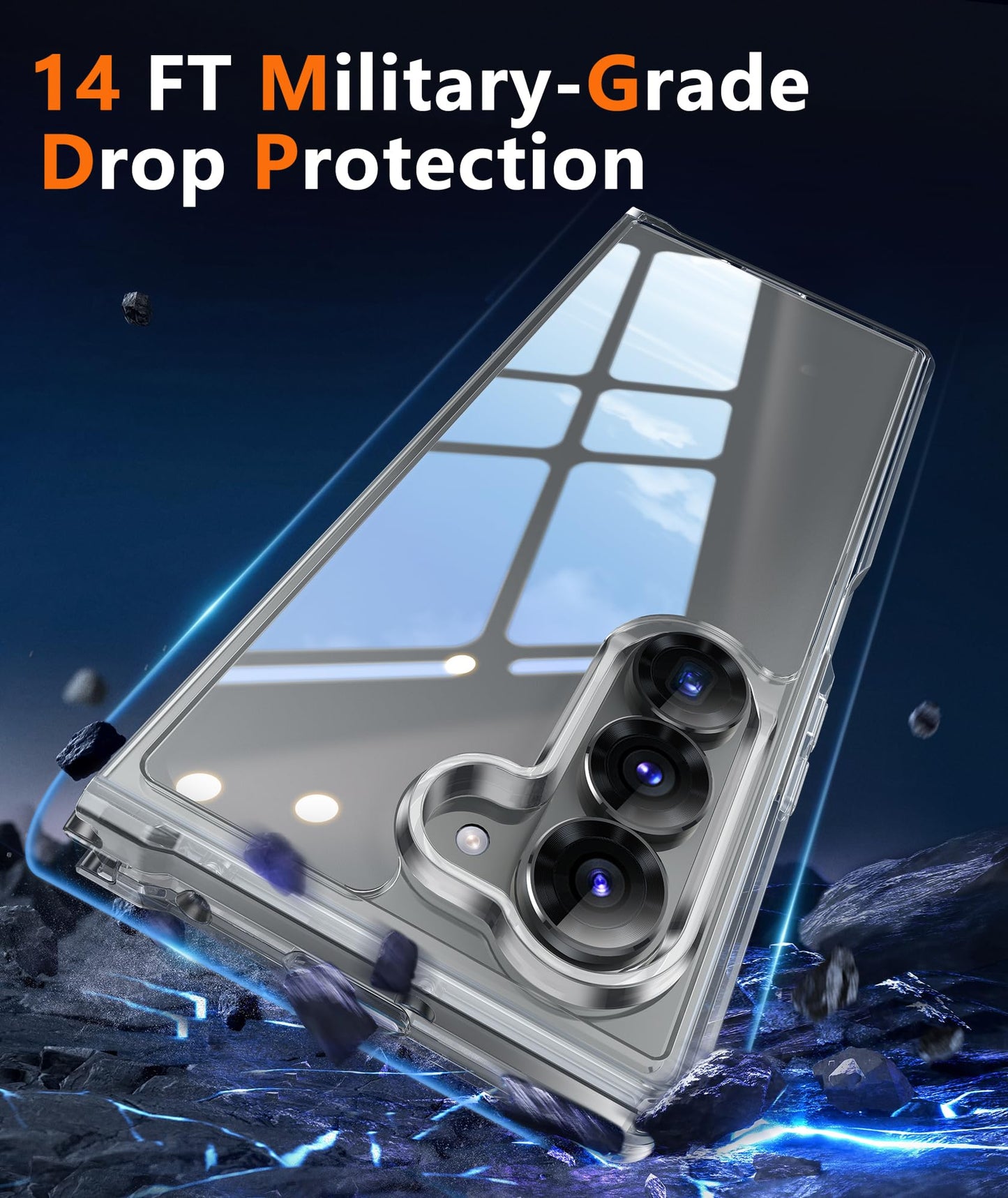 samsung galaxy z fold 6 hybrid clear shockproof case hard back+soft bumper lasting clarity