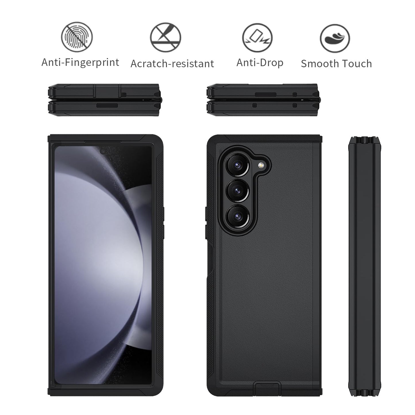 Samsung galaxy z fold 6 case triple layer otterbox defender style (no logo)
