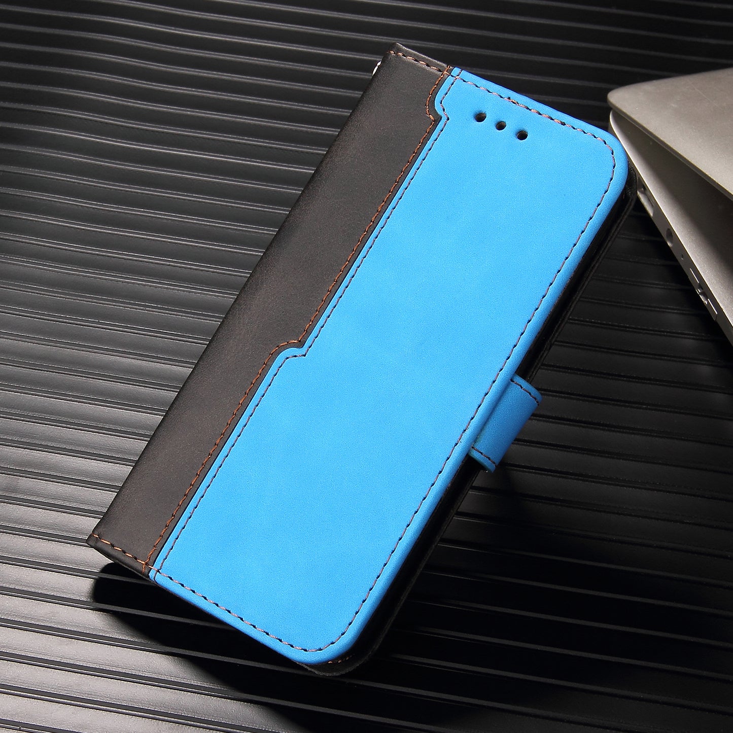 huawei mate 10 pro flip wallet case suede finish collate style w 3 card slots & back magnetic closure (w-007)
