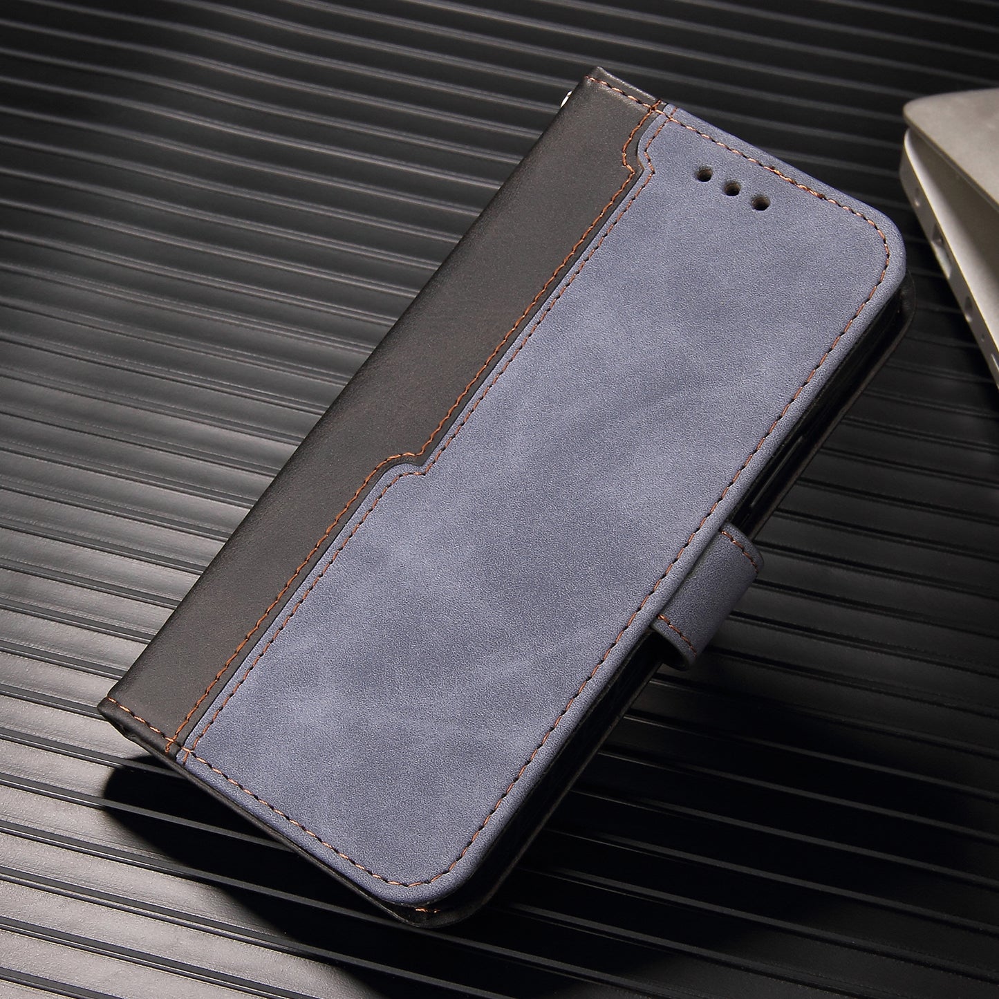huawei mate 10 pro flip wallet case suede finish collate style w 3 card slots & back magnetic closure (w-007)