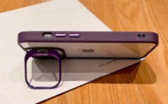 Iphone 13 magsafe lensguard clear case w colored bumper fold-out metallic camera frame & lens protector