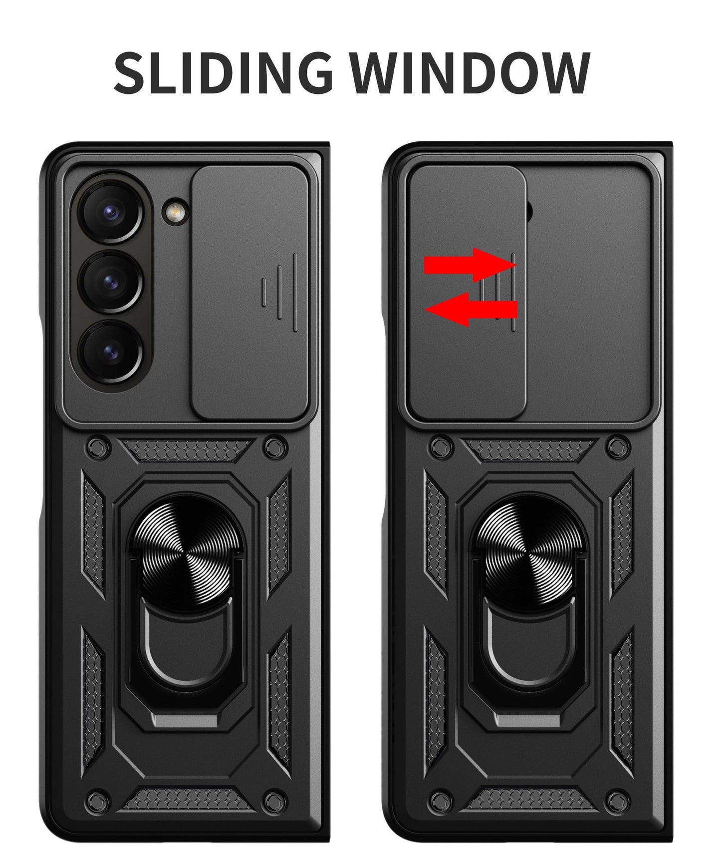 Samsung galaxy z fold 7 dual layer case with ring holder & camera shutter (B001)