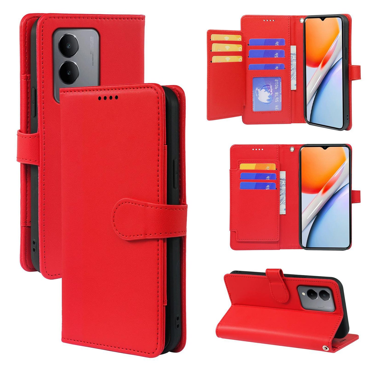 huawei p20 pro 9 card wallet rich dairy style smooth cowhide finish (w-012)