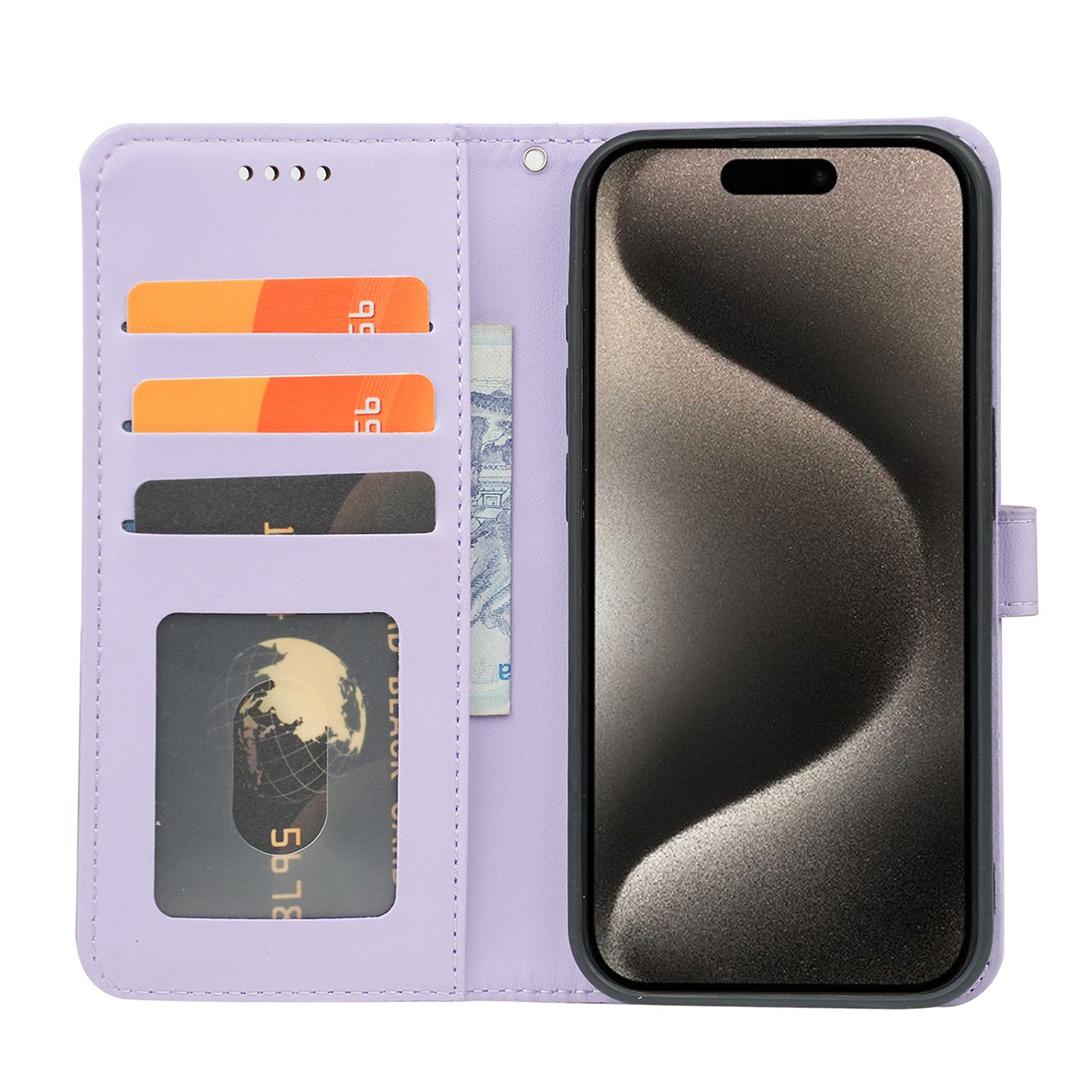 oppo a52/a72 PU leather flip case stitched, patterned, 3 card slot & front round shaped closure (w-R20P3C)