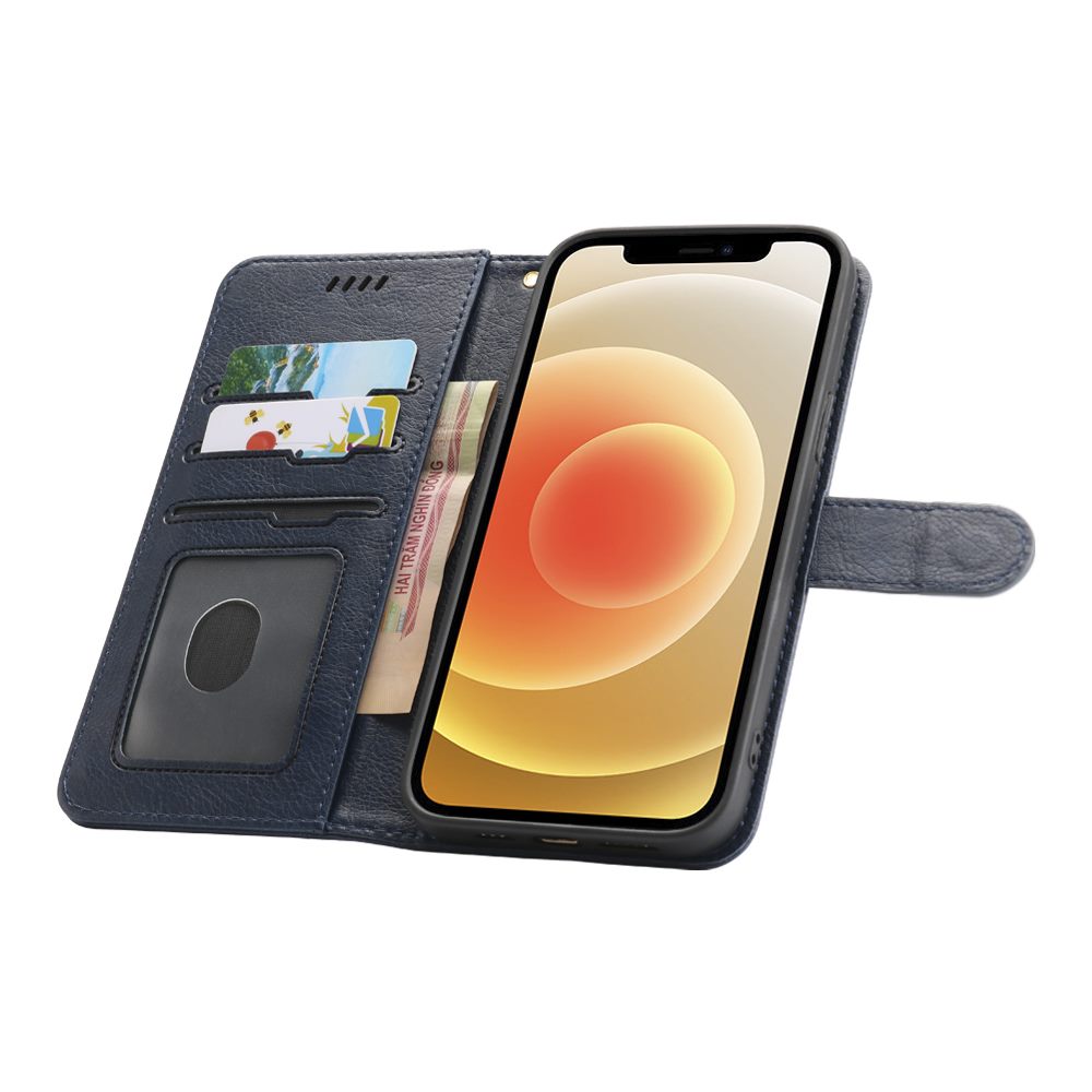 huawei mate 20 pro flip wallet case lichi grain finish with 3 card slots (w-004)