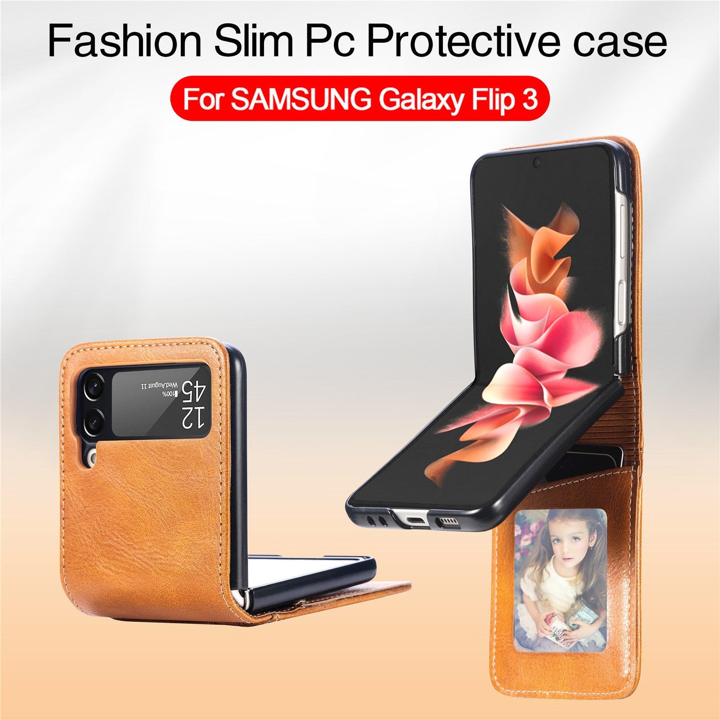 samsung galaxy z flip 7 PU leather wallet case