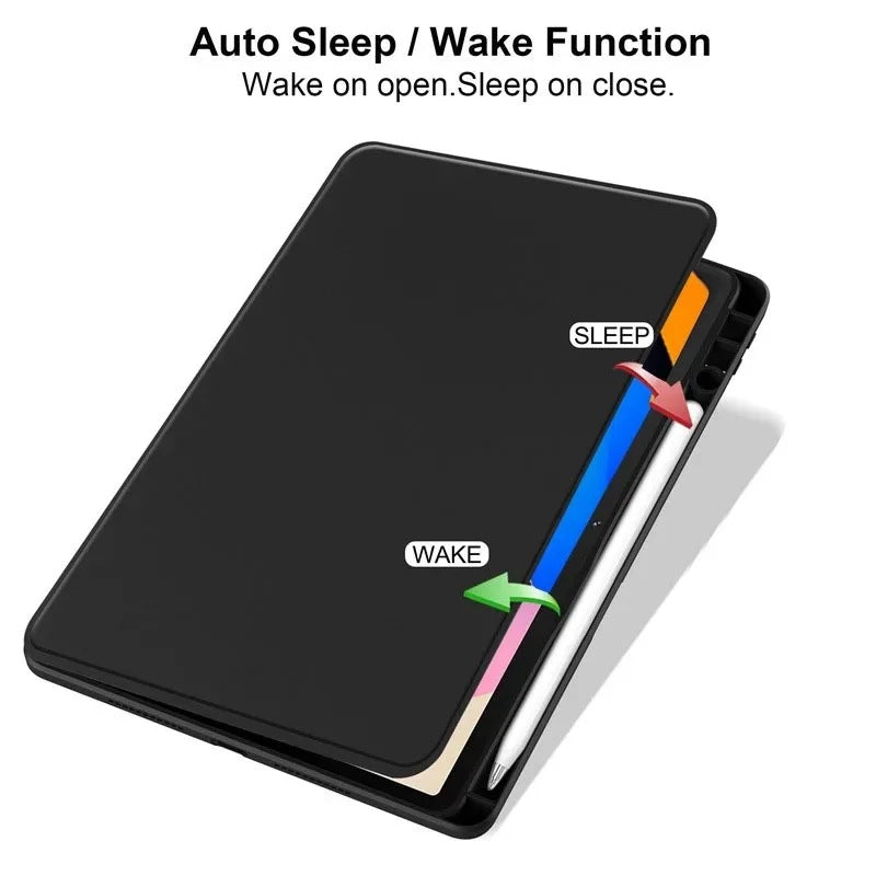 Ultra-Slim 360° Rotating Clear Back Case for iPad with Multi-Angle Stand black