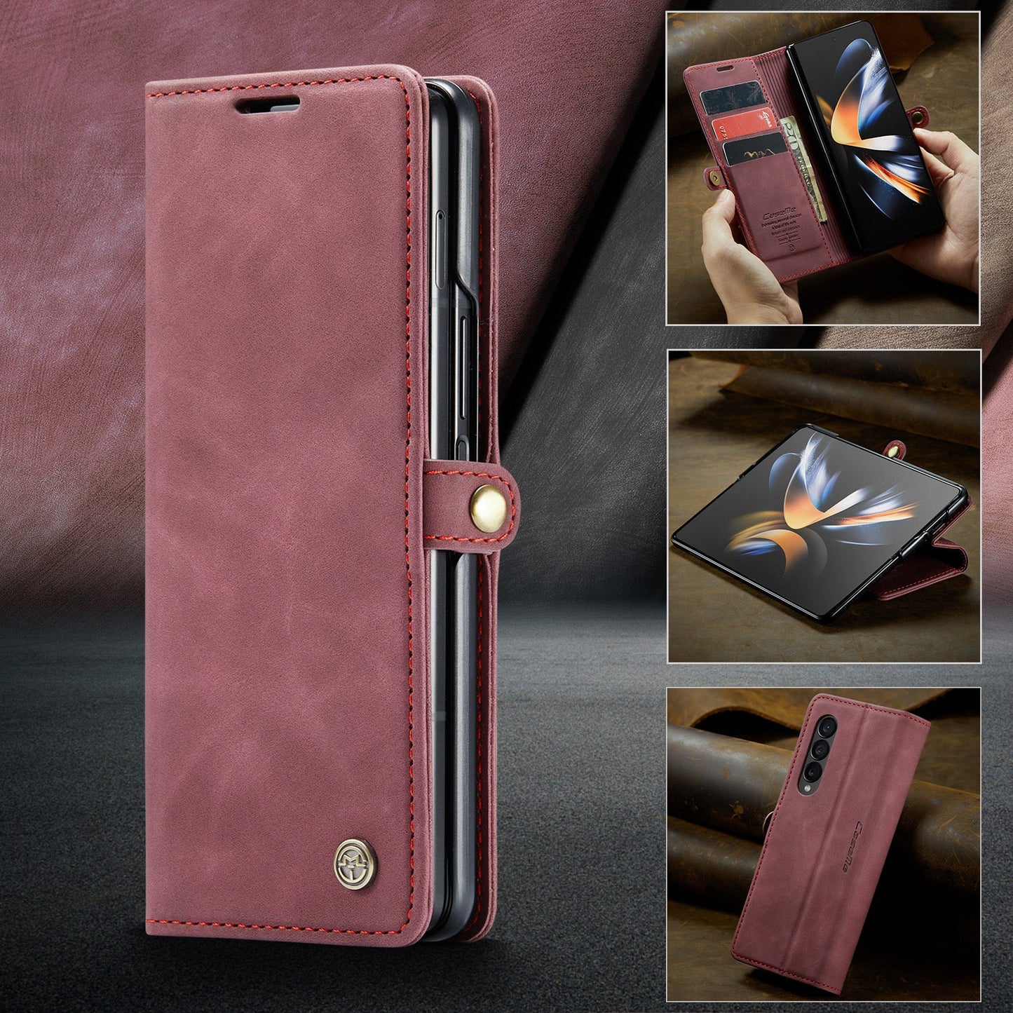 samsung galaxy z fold 7 PU leather wallet case caseme brand