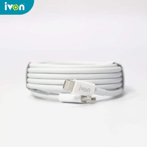 ivon 27w usb c to lightning cable pd fast charge 2 meter length (ca212)