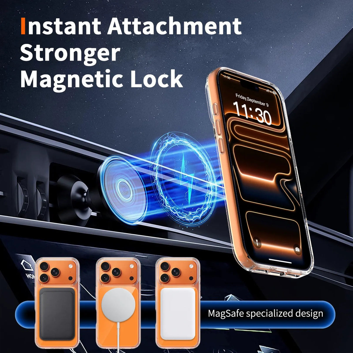 iPhone 17 Pro / 18 Pro Clear Magnetic Case with Color Back plate