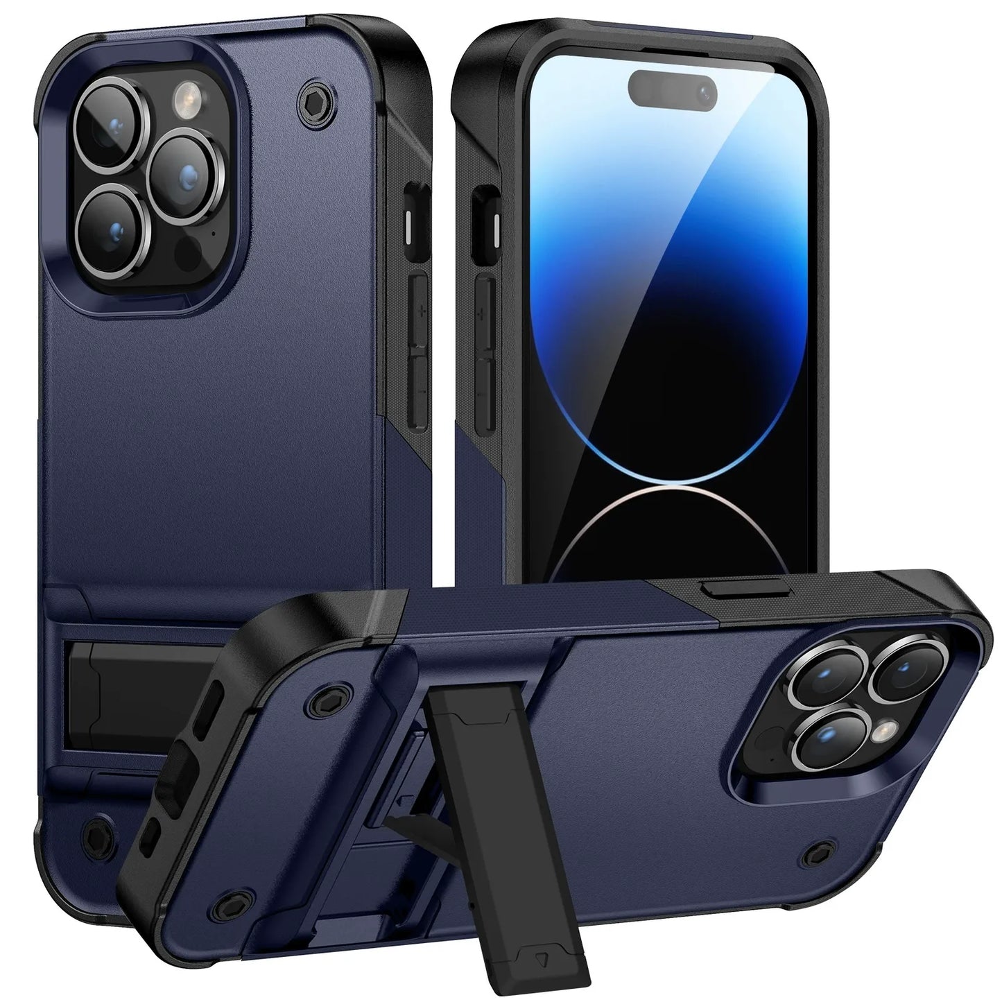 Iphone 16 case dual layer Heavy Duty Shockproof with Kickstand