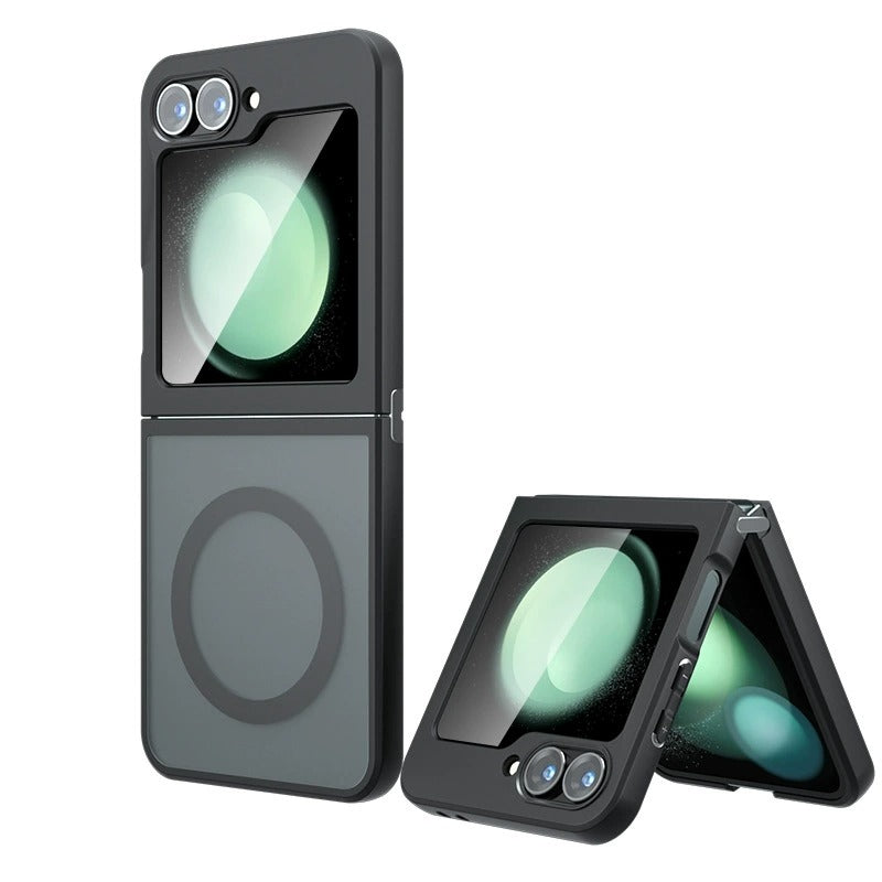 Samsung galaxy z flip 6 Magnetic Case Soft-Touch Frosted Translucent Black