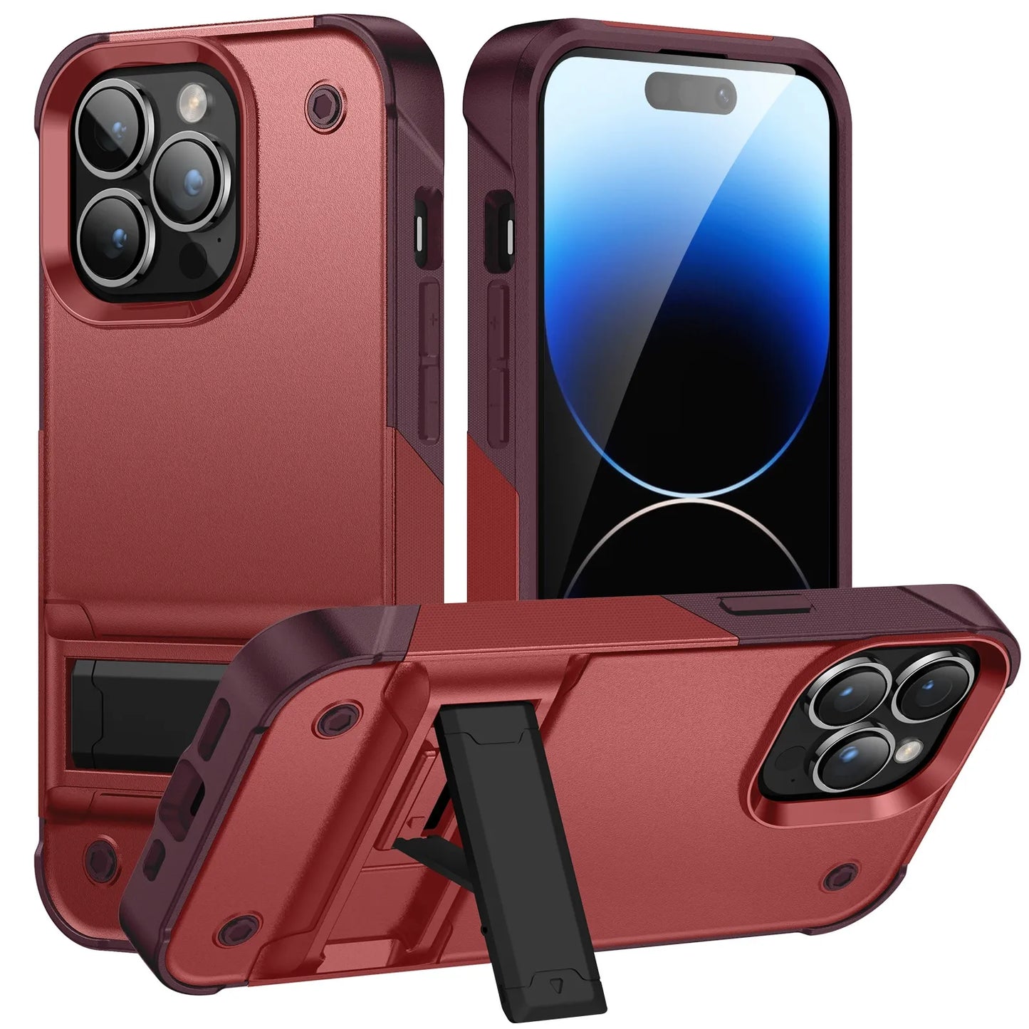 Iphone 16 case dual layer Heavy Duty Shockproof with Kickstand