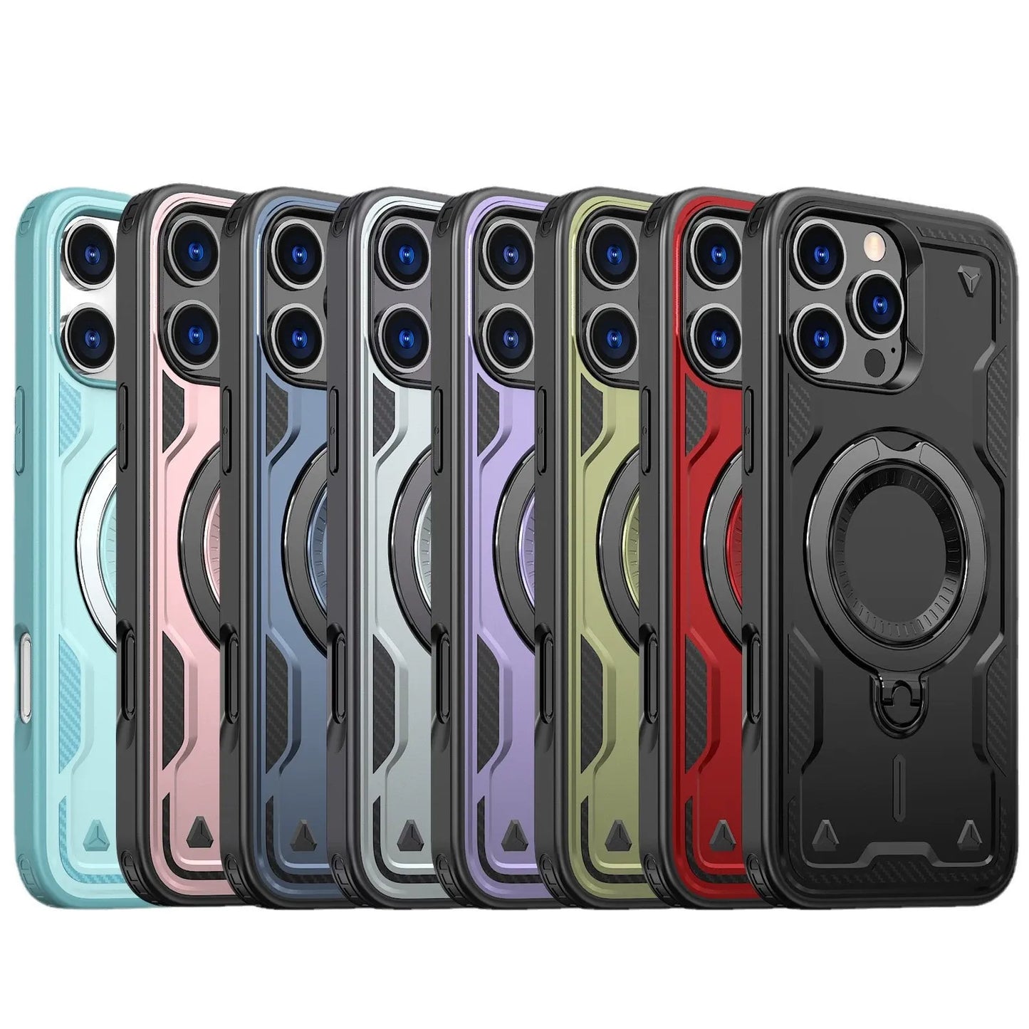 Iphone 17 air slim shockproof Case with 360? rotating Foldable Magnetic Ring Kickstand