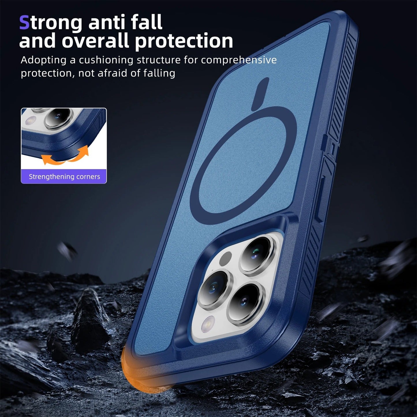Iphone 16 case light weight 3-in-1 triple layer case otterbox defender series xt style (no logo)