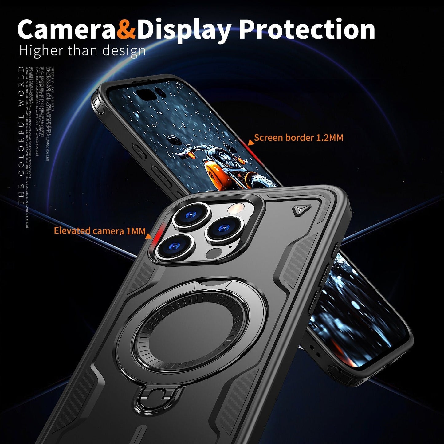 Iphone 17 air slim shockproof Case with 360? rotating Foldable Magnetic Ring Kickstand