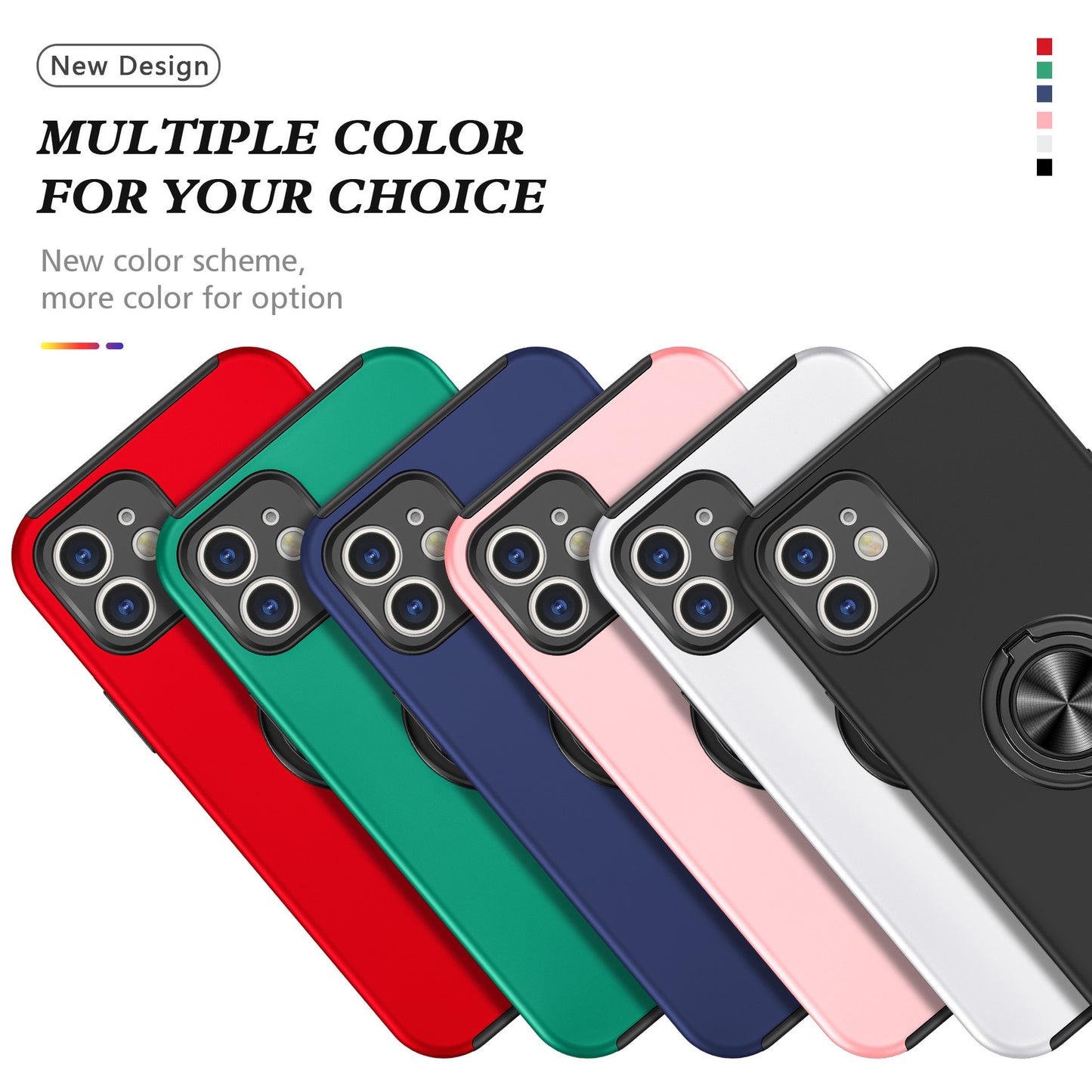 Samsung galaxy a05 Matte Finish Invisible Ring Case Dual Layer with 360° Rotating Stand (B012)