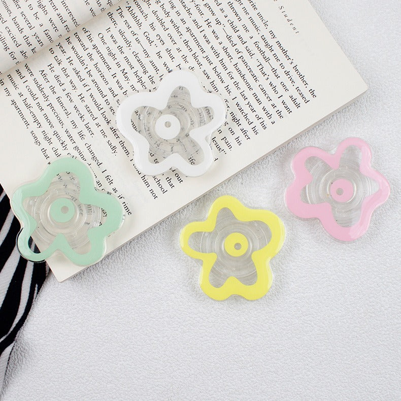 PopSocket Style Phone Holder clear floral pattern