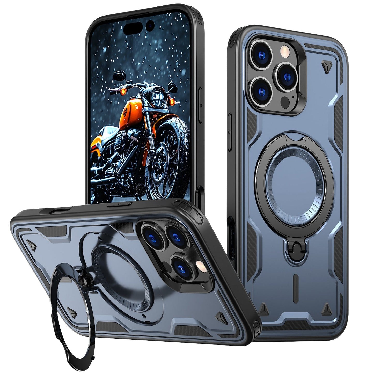 Iphone 17 air slim shockproof Case with 360? rotating Foldable Magnetic Ring Kickstand