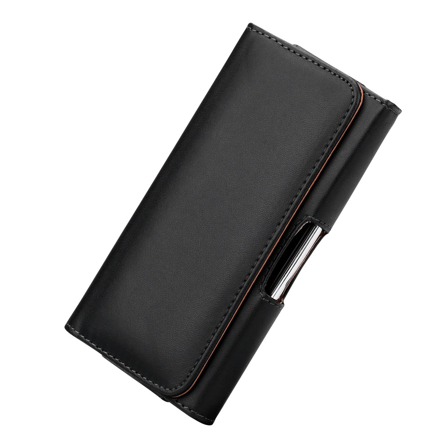 Horizontal PU Leather Phone Holster with Belt Clip & Loop – Magnetic Closure, Universal Fit