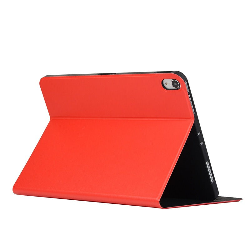 ipad case skin feel pu leather front loading style tpu back red
