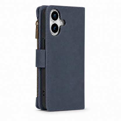 Google Pixel 10 Quilted Zip Wallet Case suede finish dual tone 9 card (w-017)