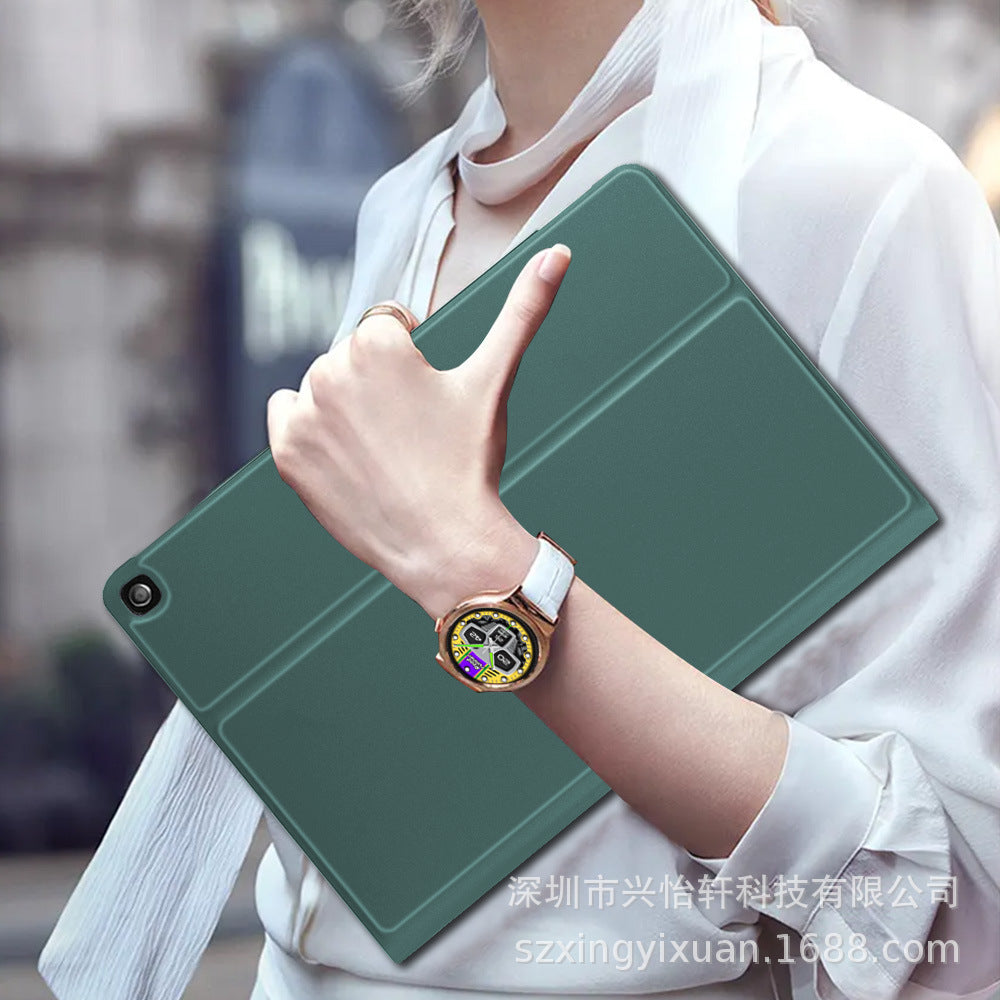 ipad case skin feel pu leather front loading style tpu back purple