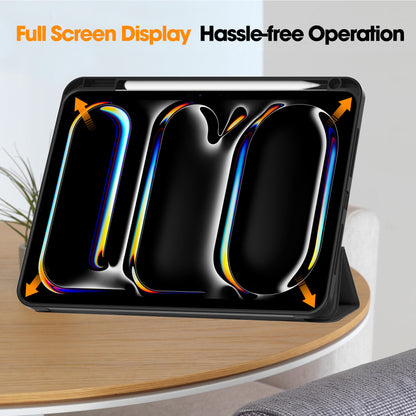 ipad case with pencil slot trifold compatible with ipad air 13 2024 /pro 12.9  2018-2022