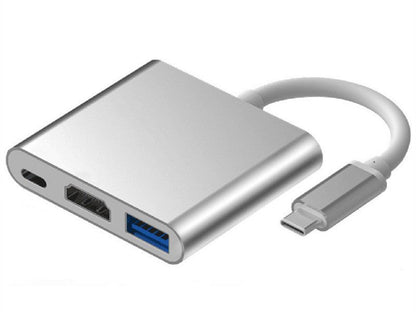 USB-C to HDMI + USB 3.0 + USB-C Multiport Adapter Hub (silver)