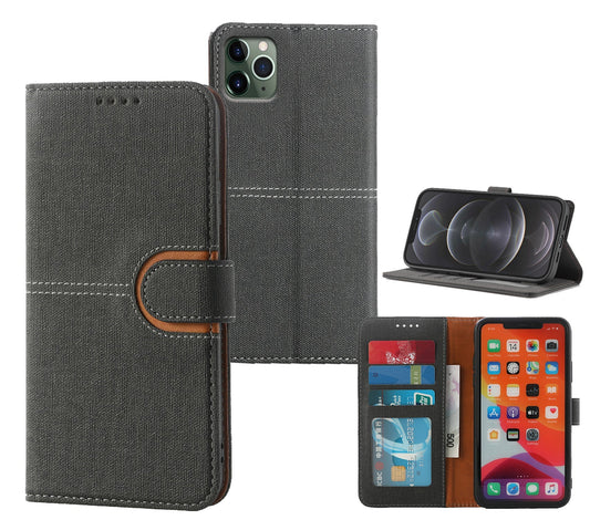 oppo find x9 pro PU leather flip case canvas finish 3 card slot (w-canvas1)