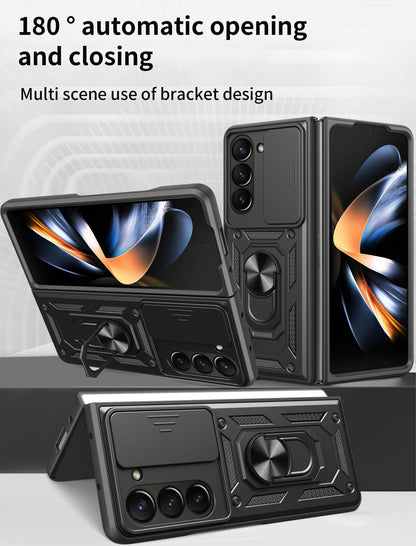 Samsung galaxy z fold 7 dual layer case with ring holder & camera shutter (B001)