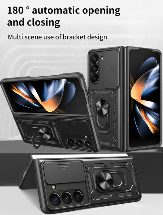 Samsung galaxy z fold 7 dual layer case with ring holder & camera shutter (B001)