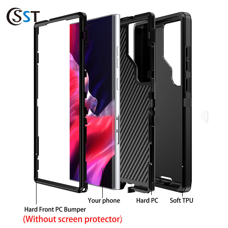 Samsung galaxy a06 case triple layer otterbox defender style (no logo)