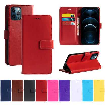 Honor magic8 pro flip wallet case cow hide glossy finish with 3 card slots (w-003)