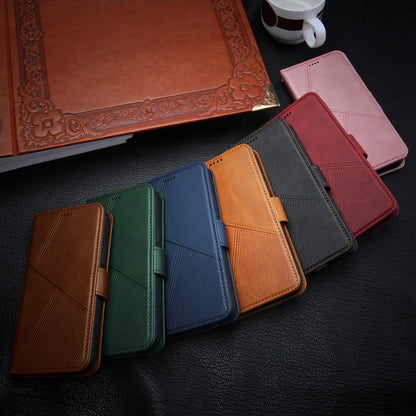 samsung galaxy  j5 pro flip wallet case cowhide finish dot pattern 3 card slot & back magnet closure (w-008)