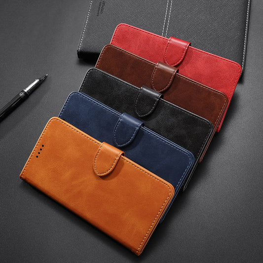 Google pixel 9 / 9 pro / 10 / 10 pro flip wallet case cowhide finish with 3 card slots (w-001)