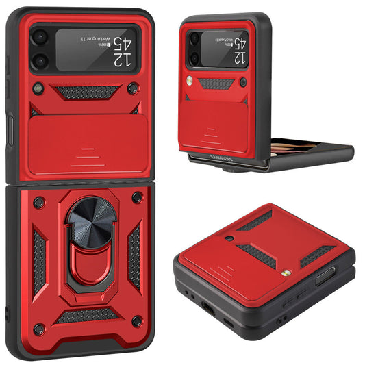 Samsung galaxy z flip 5 dual layer case with ring holder & camera shutter (B001)