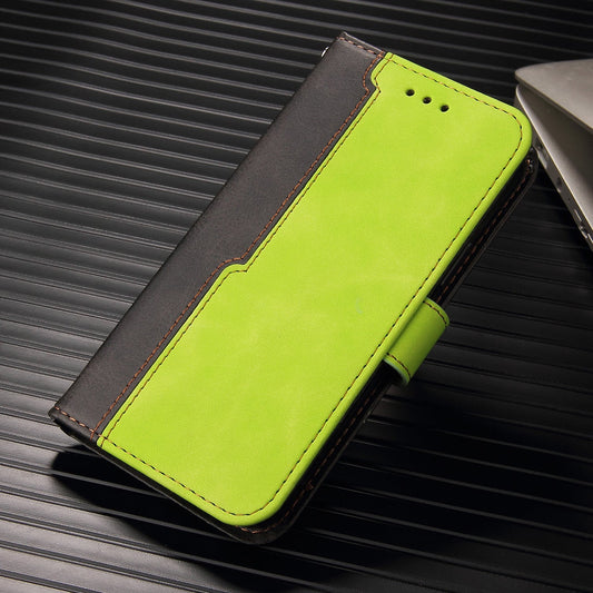 samsung galaxy s25 flip wallet case suede finish collate style w 3 card slots & back magnetic closure (w-007)