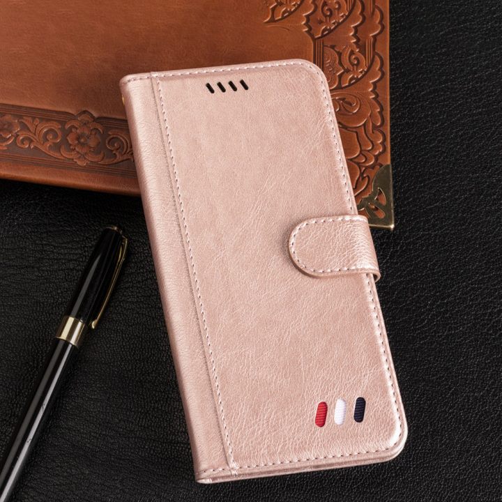 redmi a5 flip wallet case lichi grain finish with 3 card slots (w-004)