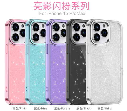 Iphone 11 fashion hard glitter case metallic camera frame & buttons