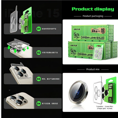 iPhone 17 Individual Metal Camera Lens Protector with Alignment Frame