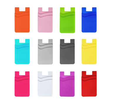 Dual slot Silicone Adhesive Phone Card Holder Stick-On Wallet Pocket for Back of Phone