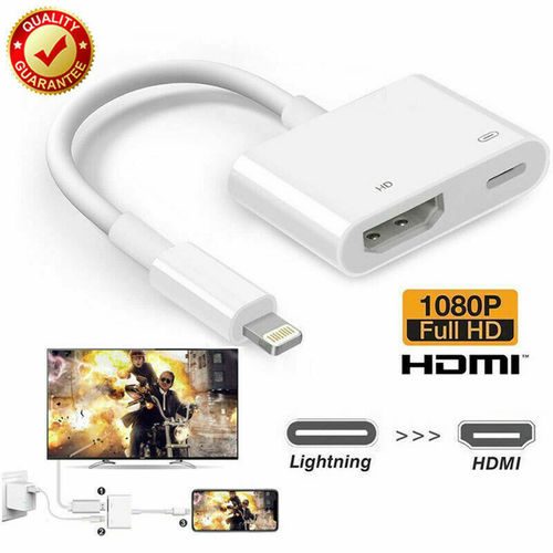 Lightning to HDMI Adapter Cable for iPhone iPad HDTV TV Projector 1080P HD